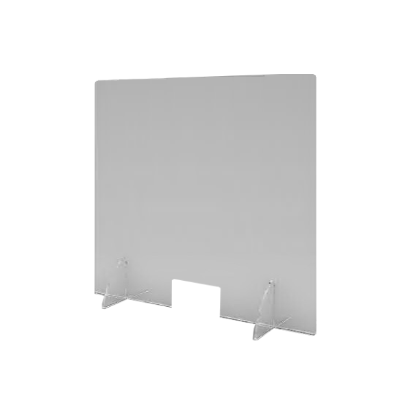 Parafiato da tavolo in PETG con base in alluminio - L.50 x H.80 cm Parafiato da tavolo in PETG con base in alluminio - L.50 x H.80 cm
