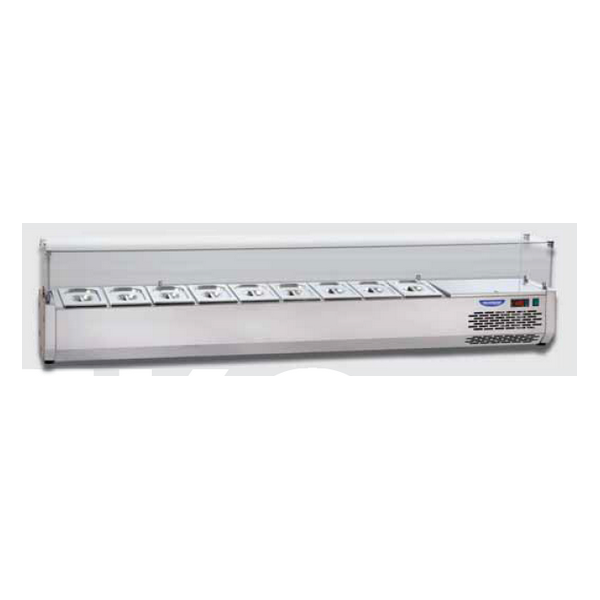 VITRINE RÉFRIGÉRÉE EN ACIER INOXYDABLE POUR PLATEAUX PLATS EN VERRE (8 GN 1/3 cm 200) VITRINE RÉFRIGÉRÉE EN ACIER INOXYDABLE POUR PLATEAUX PLATS EN VERRE (8 GN 1/3 cm 200)
