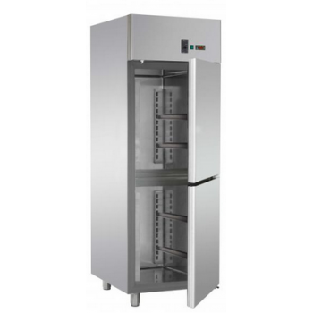 ARMADIO REFRIGERATO MONOBLOCCO IN ACCIAIO INOX CON 2 SPORTELLI PER TEGLIE 60x40 cm - Temperatura 0 / 10 C