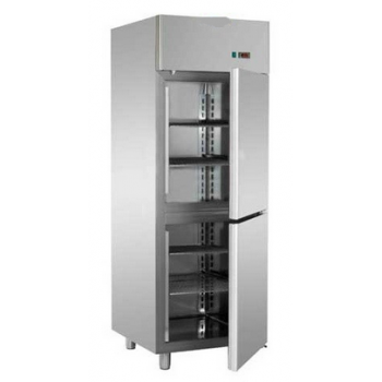 ARMADIO REFRIGERATO MONOBLOCCO IN ACCIAIO INOX CON 2 SPORTELLI PER TEGLIE 60x40 cm - Temperatura -18 / -22 C