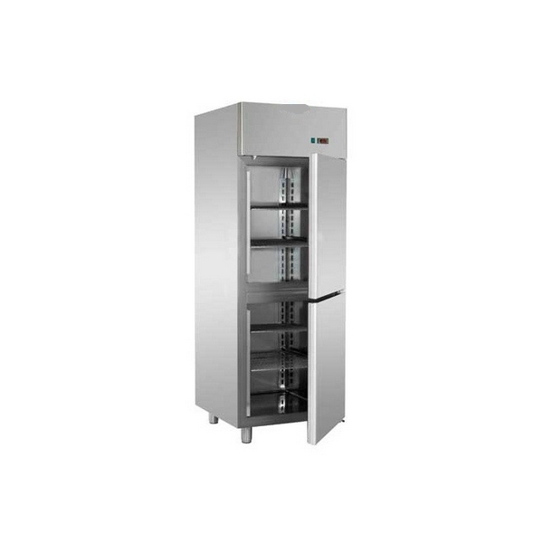 ARMADIO REFRIGERATO MONOBLOCCO IN ACCIAIO INOX CON 2 SPORTELLI PER TEGLIE 60x40 cm - Temperatura -18 / -22 C