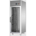 ARMADIO REFRIGERATO MONOBLOCCO IN ACCIAIO INOX A TEMPERATURA NORMALE CON PORTA IN VETRO E LUCE NEON INTERNA PER TEGLIE 60x40 cm - Temperatura 0 / 10 C