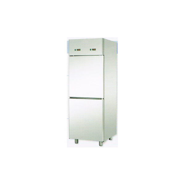 ARMOIRE RÉFRIGÉRÉE COMBINÉE DOUBLE TEMPÉRATURE GN 2/1 EN ACIER INOXYDABLE AVEC 2 PORTES - Température 0 / 10 C