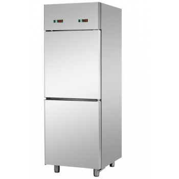 ARMADIO COMBINATO REFRIGERATO GN 2/1 IN ACCIAIO INOX A DOPPIA TEMPERATURA CON 2 SPORTELLI - Temperatura -18 / -22 C