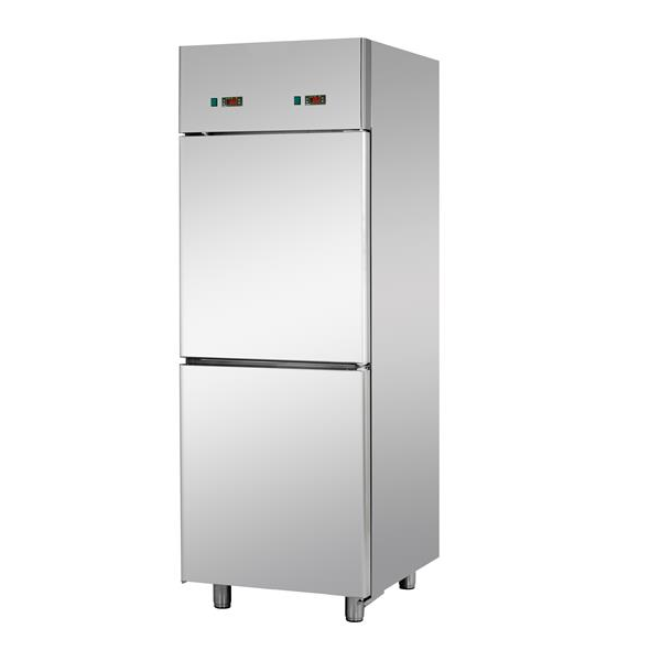 ARMOIRE RÉFRIGÉRÉE COMBINÉE DOUBLE TEMPÉRATURE GN 2/1 EN ACIER INOXYDABLE AVEC 2 PORTES - Température -18 / -22 C