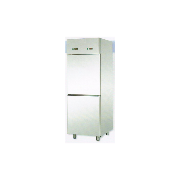 ARMADIO COMBINATO REFRIGERATO GN 2/1 IN ACCIAIO INOX A DOPPIA TEMPERATURA CON 2 SPORTELLI - Temperature 0 / 10 e -18 / -22 C