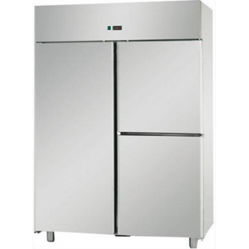 ARMADIO REFRIGERATO GN 2/1 MONOBLOCCO IN ACCIAIO INOX CON 1 PORTA E 2 SPORTELLI - Temperatura -18 / -22 C