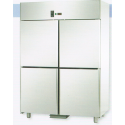 ARMADIO REFRIGERATO GN 2/1 MONOBLOCCO IN ACCIAIO INOX PER PESCE CON 4 SPORTELLI - Temperatura -2 / 8 C