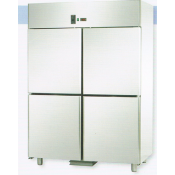 ARMADIO REFRIGERATO GN 2/1 MONOBLOCCO IN ACCIAIO INOX PER PESCE CON 4 SPORTELLI - Temperatura -2 / 8 C