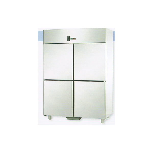 ARMADIO REFRIGERATO GN 2/1 MONOBLOCCO IN ACCIAIO INOX PER PESCE CON 4 SPORTELLI - Temperatura -2 / 8 C