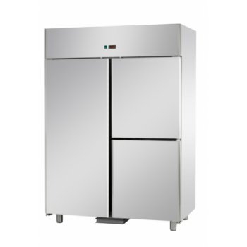 ARMADIO REFRIGERATO GN 2/1 MONOBLOCCO IN ACCIAIO INOX PER PESCE CON 1 PORTA E 2 SPORTELLI - Temperatura -2 / 8 C