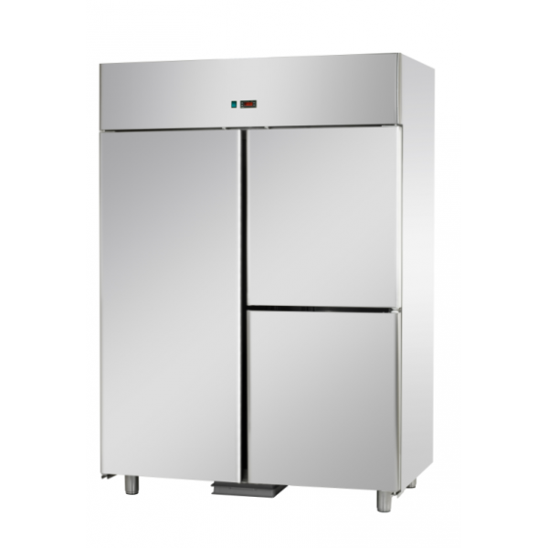 Armoire réfrigérée monobloc en acier inoxydable pour poisson GN 2/1 avec 1 porte et 2 portes - Température -2/8 °C