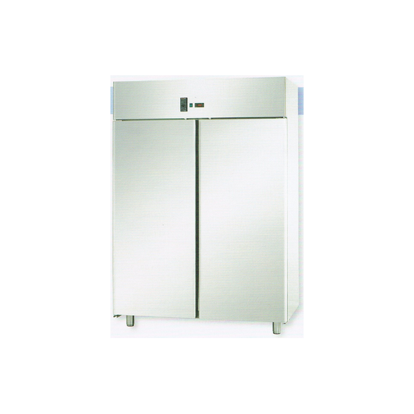 ARMADIO REFRIGERATO MONOBLOCCO IN ACCIAIO INOX CON 2 PORTE PER TEGLIE 60x40 cm - Temperatura 0 / 10 C