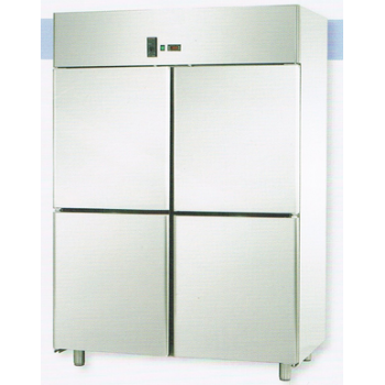 ARMADIO REFRIGERATO MONOBLOCCO IN ACCIAIO INOX CON 4 SPORTELLI PER TEGLIE 60x40 cm - Temperatura 0 / 10 C