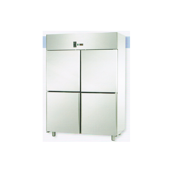 ARMOIRE RÉFRIGÉRÉE MONOBLOC EN ACIER INOXYDABLE 4 PORTES POUR PLATEAUX 60x40 cm - Température 0/10 C