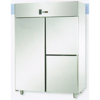 ARMADIO REFRIGERATO MONOBLOCCO IN ACCIAIO INOX CON 1 PORTA E 2 SPORTELLI PER TEGLIE 60x40 cm - Temperatura 0 / 10 C