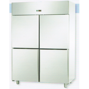 ARMADIO REFRIGERATO MONOBLOCCO IN ACCIAIO INOX CON 4 SPORTELLI PER TEGLIE 60x40 cm - Temperatura -18 / -22 C