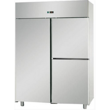 ARMADIO REFRIGERATO MONOBLOCCO IN ACCIAIO INOX CON 1 PORTA E 2 SPORTELLI PER TEGLIE 60x40 cm - Temperatura -18 / -22 C