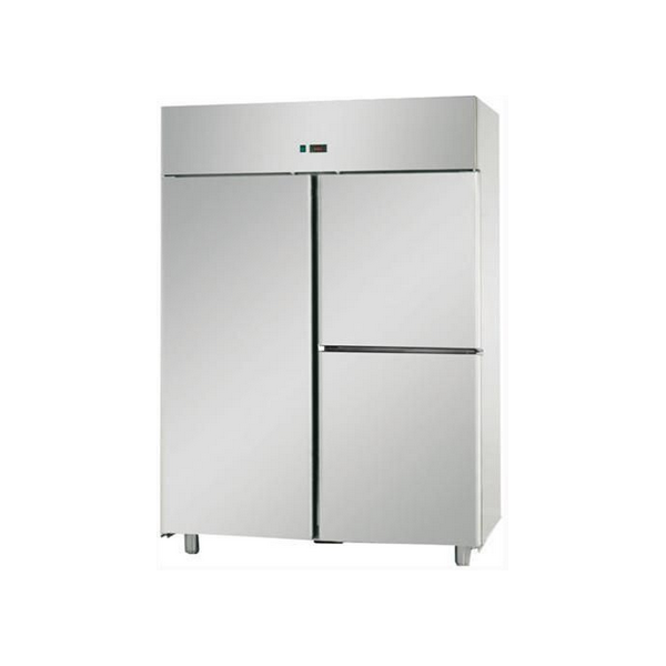 ARMOIRE RÉFRIGÉRÉE MONOBLOC EN ACIER INOXYDABLE AVEC 1 PORTE ET 2 PORTES POUR PLATEAUX 60x40 cm - Température -18 / -22 C