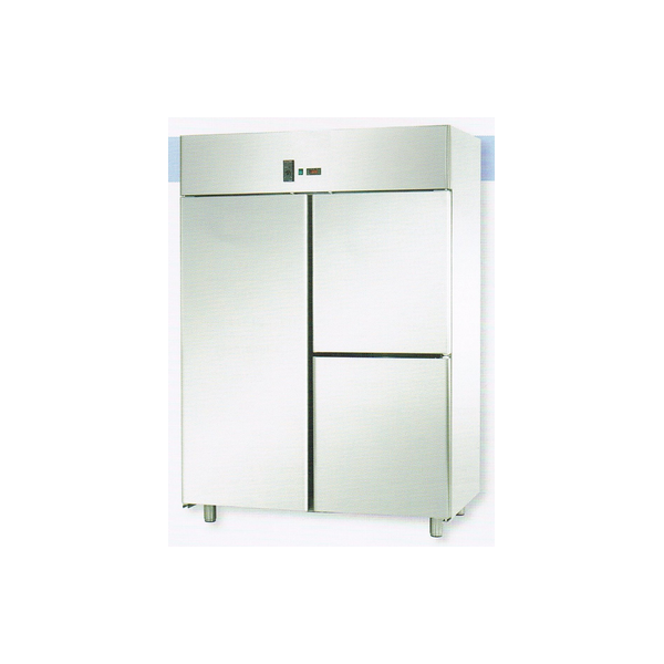 ARMADIO STATICO GN 2/1 IN ACCIAIO INOX CON 1 PORTA E 2 SPORTELLI - Temperatura 0 / 10 C