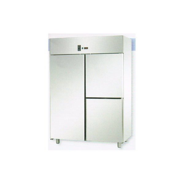 ARMADIO STATICO GN 2/1 IN ACCIAIO INOX CON 1 PORTA E 2 SPORTELLI E ALLESTIMENTO CARNE - Temperatura 0 / 10 C