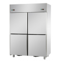 ARMOIRE RÉFRIGÉRÉE EN ACIER INOXYDABLE À DOUBLE TEMPÉRATURE AVEC 4 PORTES - Températures 0/10 et -18/-22 C