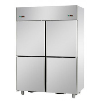 ARMADIO REFRIGERATO IN ACCIAIO INOX A DOPPIA TEMPERATURA CON 4 SPORTELLI - Temperature 0 / 10 e -18 / -22 C