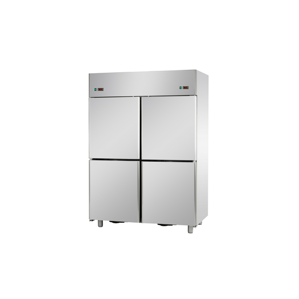 ARMADIO REFRIGERATO IN ACCIAIO INOX A DOPPIA TEMPERATURA CON 4 SPORTELLI - Temperature 0 / 10 e -18 / -22 C