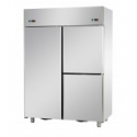 ARMADIO REFRIGERATO IN ACCIAIO INOX A DOPPIA TEMPERATURA CON 1 PORTA E 2 SPORTELLI - Temperature 0 / 10 e -18 / -22 C