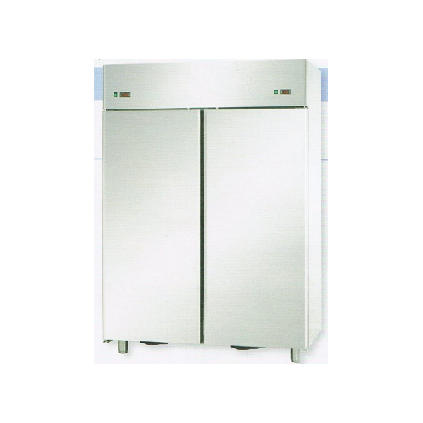 ARMADIO COMBINATO REFRIGERATO IN ACCIAIO INOX A DOPPIA TEMPERATURA CON 2 PORTE - Temperatura -18 / -22 C