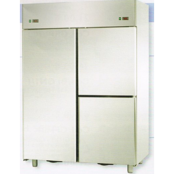 ARMADIO REFRIGERATO IN ACCIAIO INOX A DOPPIA TEMPERATURA CON 1 PORTA E 2 SPORTELLI - Temperatura -18 / -22 C