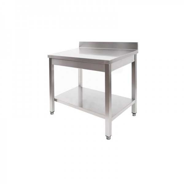 Tavolo Acciaio Inox senza piano di Fondo con Alzatina Linea Best Price -  Profondità 70cm