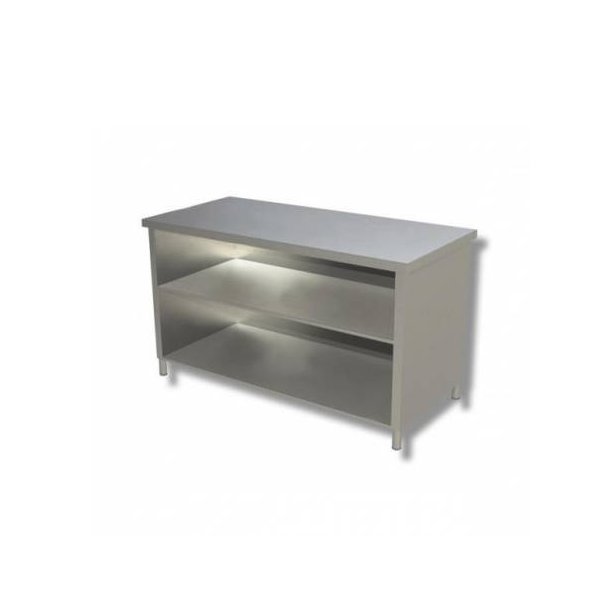 TAVOLO INOX ARMADIATO NEUTRO A GIORNO PROFONDITA\' 70 CM