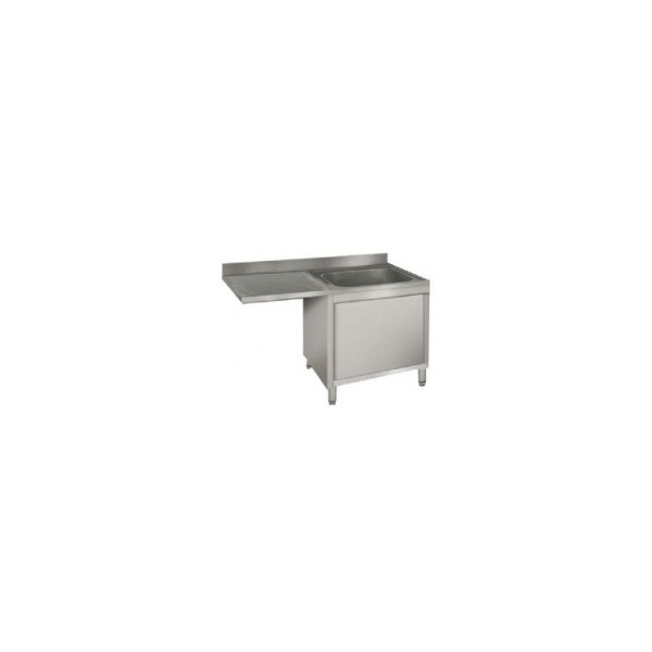 LAVATOIO ARMADIATO INOX 1 VASCA + GOCCIOLATOIO A SBALZO PROFONDITA\' 70 CM