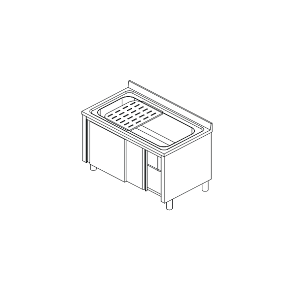 MEUBLE DE LAVAGE DE CASSEROLES ET D'ÉVIER MACÉRATEUR DE 60 CM DE PROFONDEUR MEUBLE DE LAVAGE DE CASSEROLES ET D'ÉVIER MACÉRATEUR DE 60 CM DE PROFONDEUR
