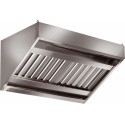 CAPPA A PARETE IN ACCIAIO INOX SNACK COMPLETA DI FILTRI A LABIRINTO (SENZA MOTORE) - PROF. 70 cm