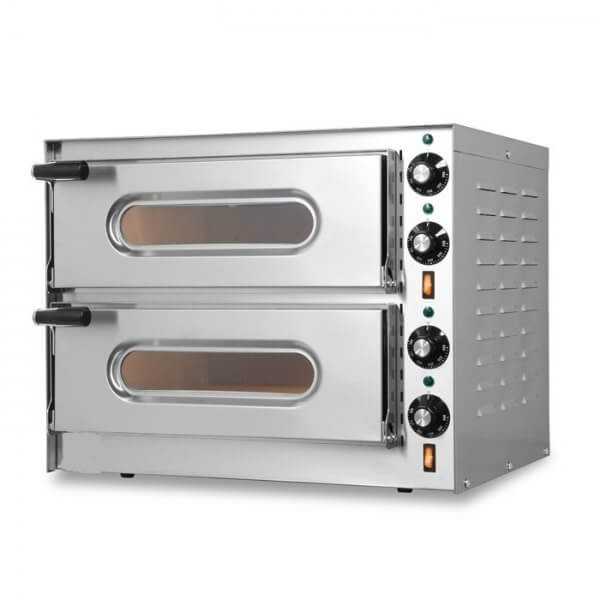 FOUR À PIZZA ÉLECTRIQUE À COMMANDE MÉCANIQUE AVEC 2 CHAMBRES 2 PIZZAS