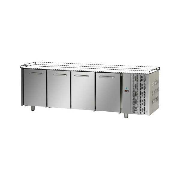 TAVOLO REFRIGERATO GN 1/1 A TEMPERATURA NORMALE CON 4 PORTE SENZA PIANO DI LAVORO