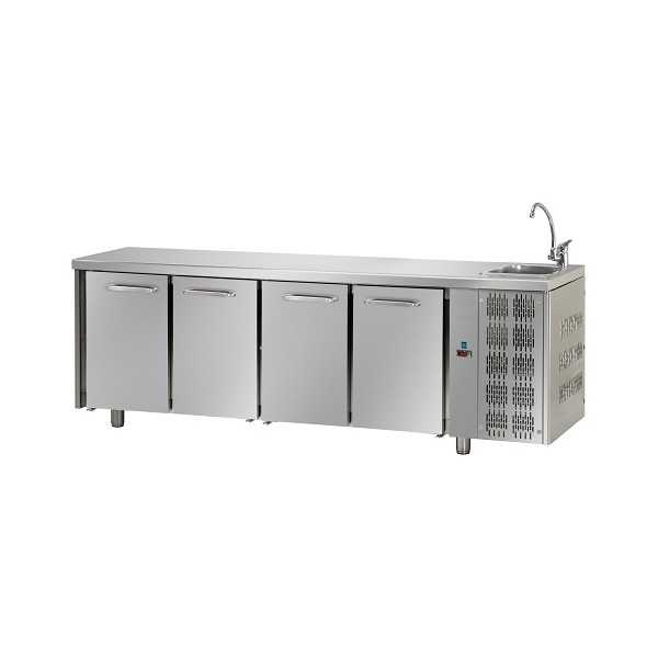 TAVOLO REFRIGERATO GN 1/1 A TEMPERATURA NORMALE CON 4 PORTE