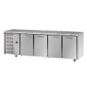 TAVOLO REFRIGERATO GN 1/1 A TEMPERATURA NORMALE CON 4 PORTE E PIANO DI LAVORO IN GRANITO