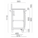 BANCO BAR REFRIGERATO IN ACCIAIO INOX CON 2 VANI - L.150 cm