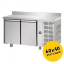 TAVOLO REFRIGERATO PASTICCERIA 2 PORTE CON ALZATINA