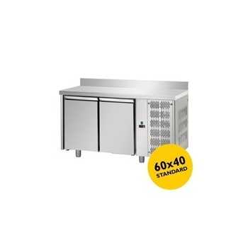 TAVOLO REFRIGERATO PASTICCERIA 2 PORTE CON ALZATINA