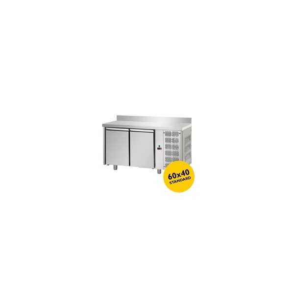 TAVOLO REFRIGERATO PASTICCERIA 2 PORTE CON ALZATINA