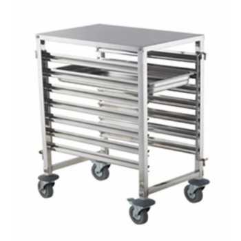 STAINLESS STEEL TROLLEY FOR 7 GN 1/1 TRAYS