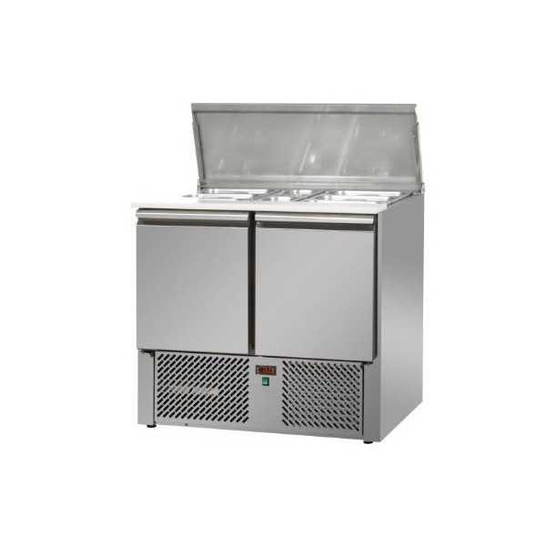 SALADETTE 2 PORTE CON COPERCHIO IN ACCIAIO INOX