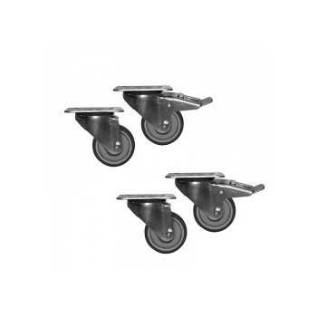 WHEEL KIT FOR SALADETTE - 2 with brake and 2 without brake (code RUOSL)