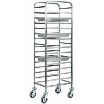 CARRELLO PORTA TEGLIE ACCIAIO INOX - Capacità  14 teglie GN 1/1