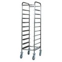 CARRELLO PORTAVASSOI IN ACCIAIO INOX - CAPACITA\' 10 VASSOI