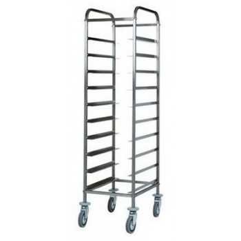 CARRELLO PORTAVASSOI IN ACCIAIO INOX - CAPACITA\' 10 VASSOI